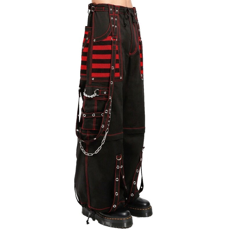 Hysteria Ink Pants with Red Pockets – Gothic Punk Tripp Style Trousers