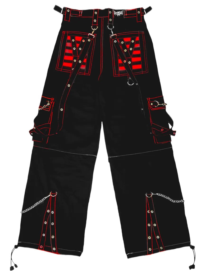 Hysteria Ink Pants with Red Pockets – Gothic Punk Tripp Style Trousers