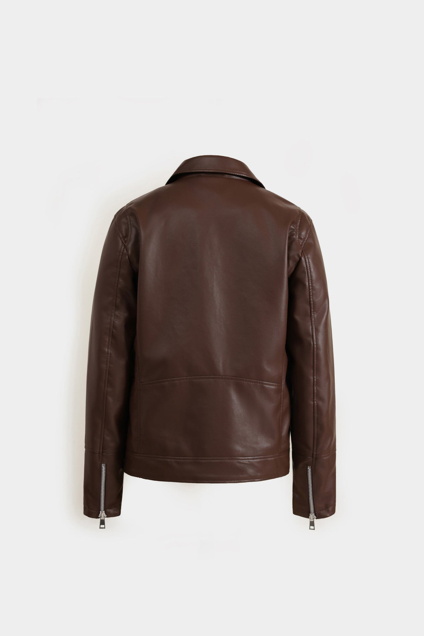 Men’s brown Leather Biker Jacket | Classic Slim Fit Motorcycle Style | Fashionable Outerwear