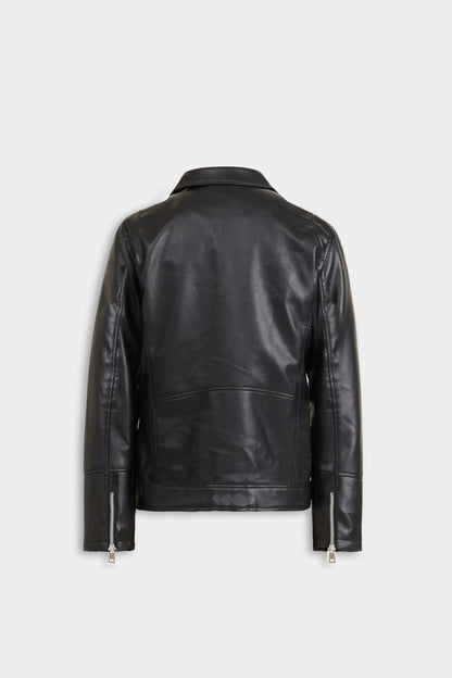 Men’s black Leather Biker Jacket | Classic Slim Fit Motorcycle Style | Fashionable Outerwear