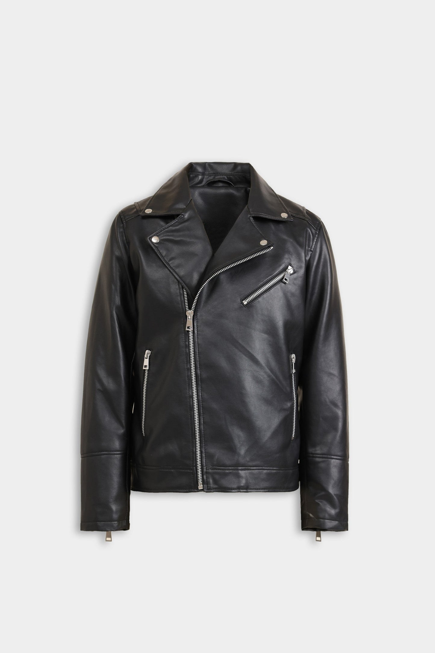 Men’s black Leather Biker Jacket | Classic Slim Fit Motorcycle Style | Fashionable Outerwear